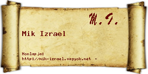 Mik Izrael névjegykártya